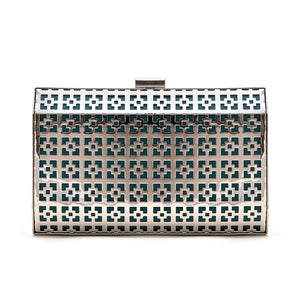 
                  
                    Load image into Gallery viewer, SAMIA Metal Evening Clutch Bag - Silver
                  
                