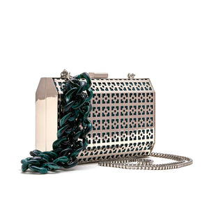 
                  
                    Load image into Gallery viewer, SAMIA Metal Evening Clutch Bag - Silver
                  
                