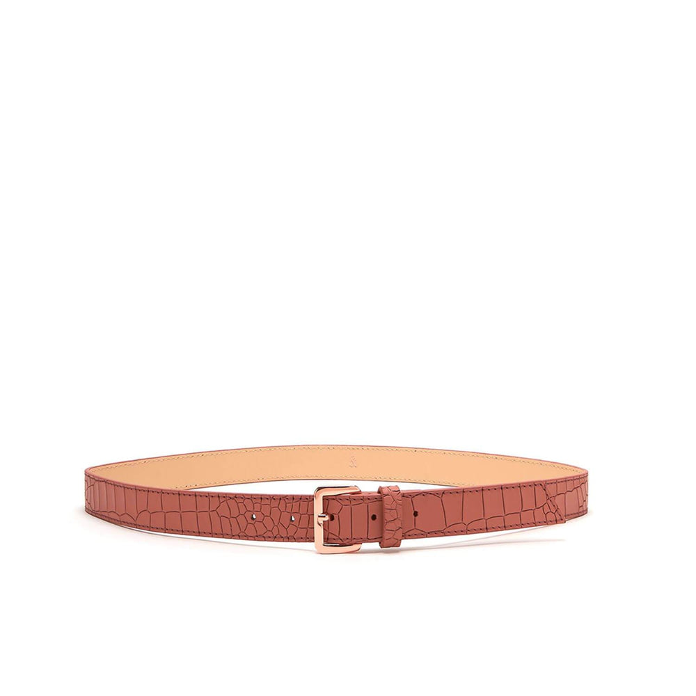 ERIN Leather Belt - Terracotta Croc