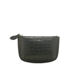 MINI POUCH purse in black CROC embossed leather