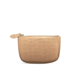 
                  
                    Load image into Gallery viewer, MINI POUCH purse in CAMEL CROC embossed leather
                  
                