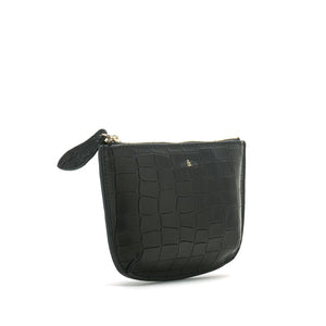 
                  
                    Load image into Gallery viewer, MINI POUCH purse in black CROC embossed leather
                  
                