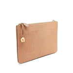 camel croc leather oversize clutch bag iPad case