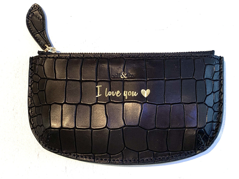 
                  
                    Load image into Gallery viewer, FAYE Leather Purse - Black Croc
                  
                