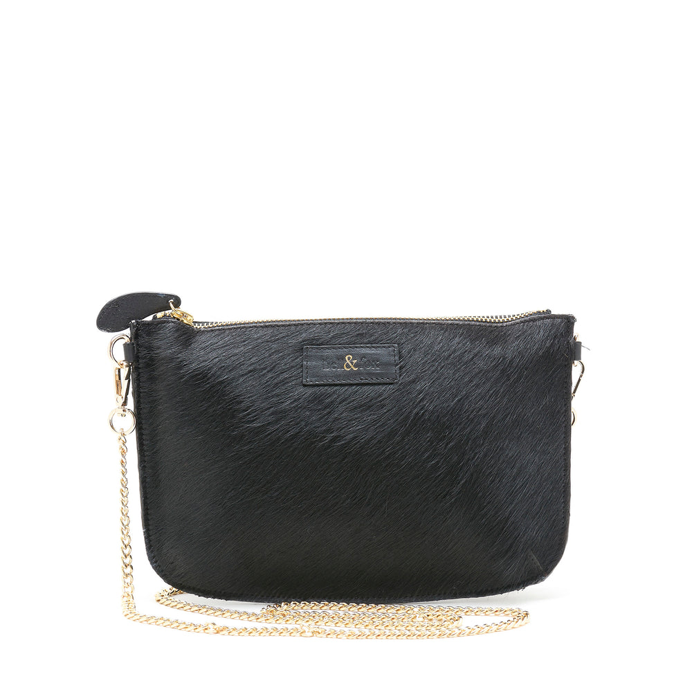 
                  
                    Load image into Gallery viewer, black &amp;#39;pony&amp;#39; leather chain strap crossbody
                  
                