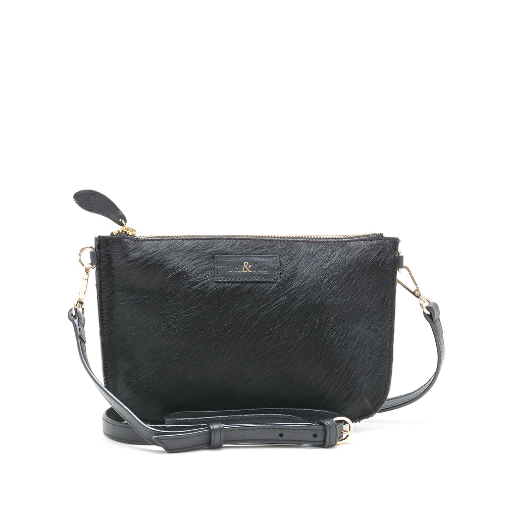 
                  
                    Load image into Gallery viewer, black &amp;#39;pony&amp;#39; leather crossbody
                  
                