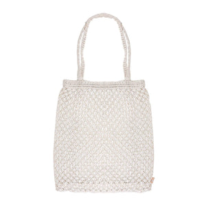 
                  
                    Load image into Gallery viewer, dove grey white hand woven macrame shopper bag
                  
                